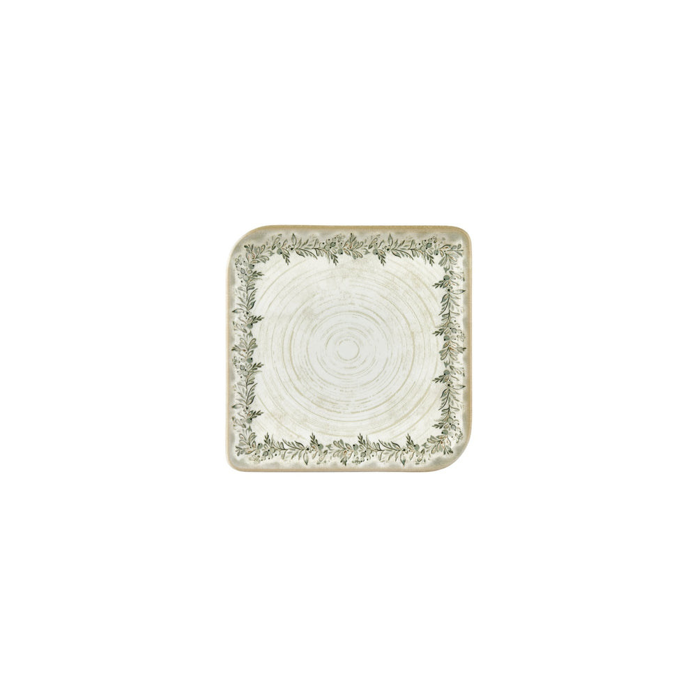 Oliva 7.5" x 7.5" Square Green Vitrified Plate