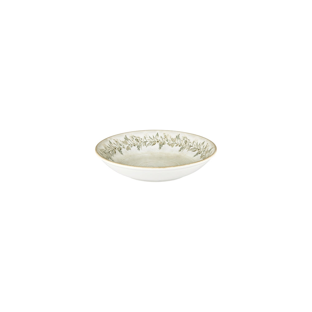 Oliva dia.8.25" h:0" 27 oz. Round Green Vitrified Deep Plate