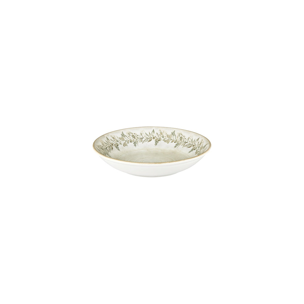 Oliva dia.8.25" h:0" 27 oz. Round Green Vitrified Deep Plate