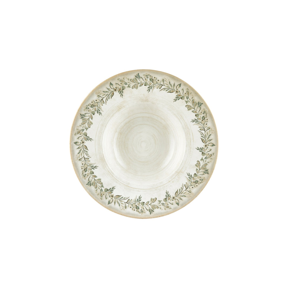 Oliva dia.11" h:0" 16 oz. Round Green Vitrified Deep Plate