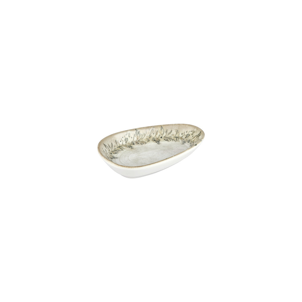 Oliva 7.5" x 4.75" x h:0" Organic Green Vitrified Platter