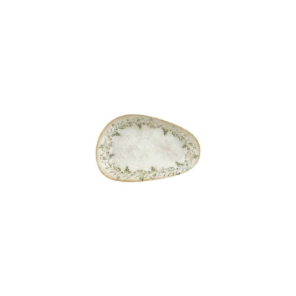 Oliva 7.5" x 4.75" x h:0" Organic Green Vitrified Platter