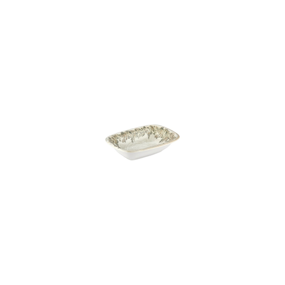 Oliva 5.5" x 4" x h:0" Rectangular Green Vitrified Deep Plate