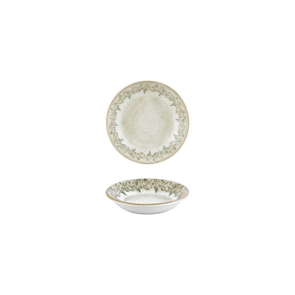 Oliva dia.6" h:0" 7 oz. Round Green Vitrified Deep Plate
