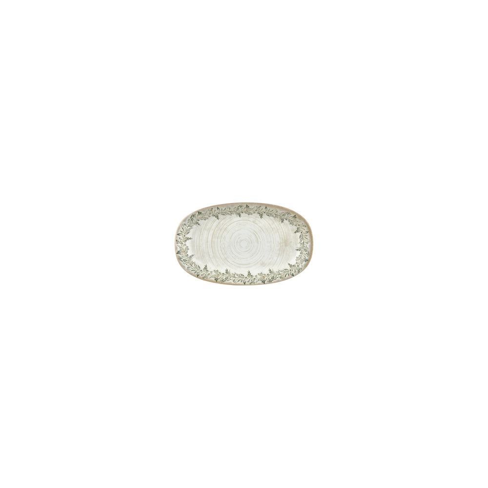 Oliva 6" x 3.5" x h:0" Oval Green Vitrified Platter