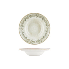Oliva dia.9.75" h:0" 14 oz. Round Green Vitrified Deep Plate