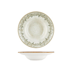 Oliva dia.10.75" h:0" 17 oz. Round Green Vitrified Deep Plate