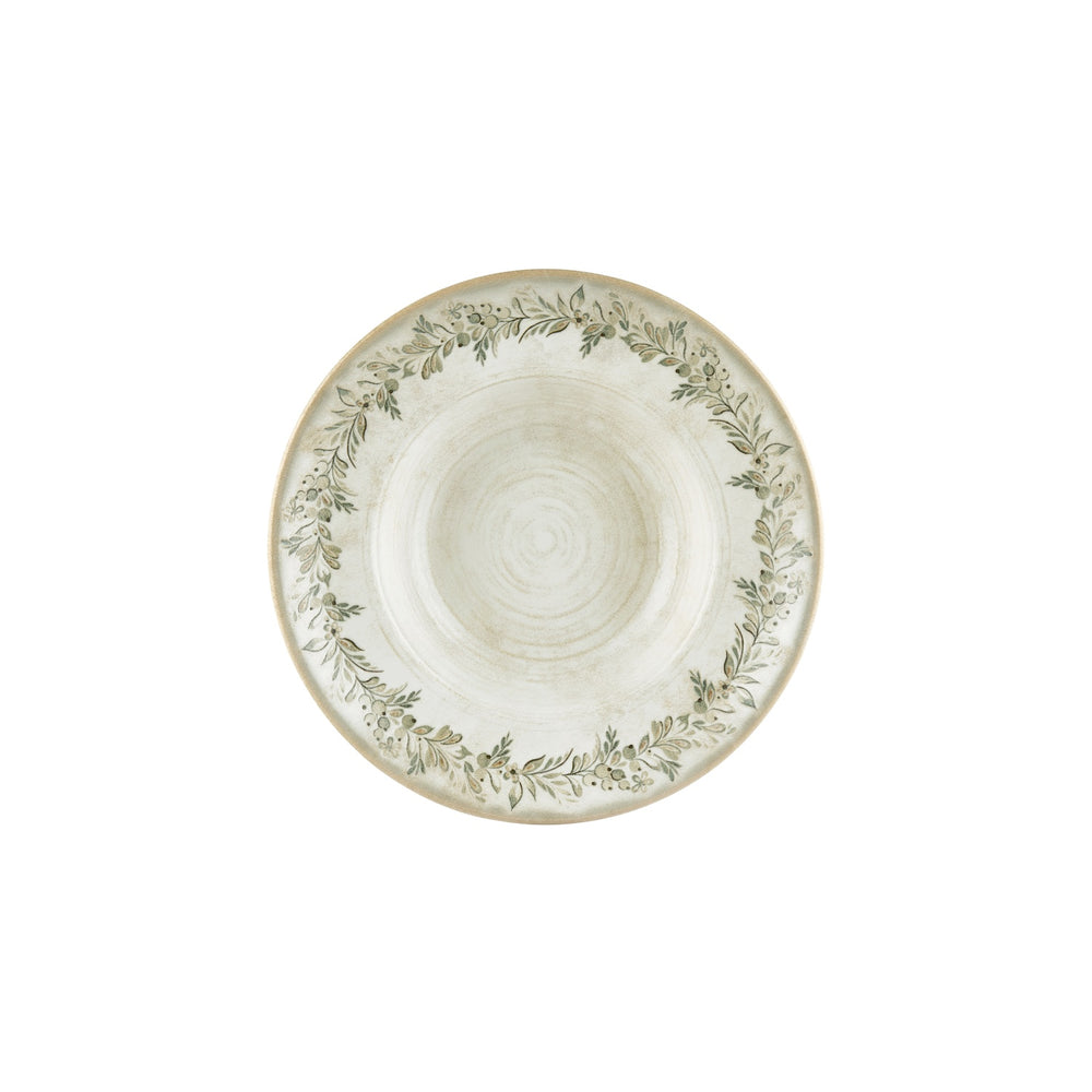 Oliva dia.10.75" h:0" 17 oz. Round Green Vitrified Deep Plate