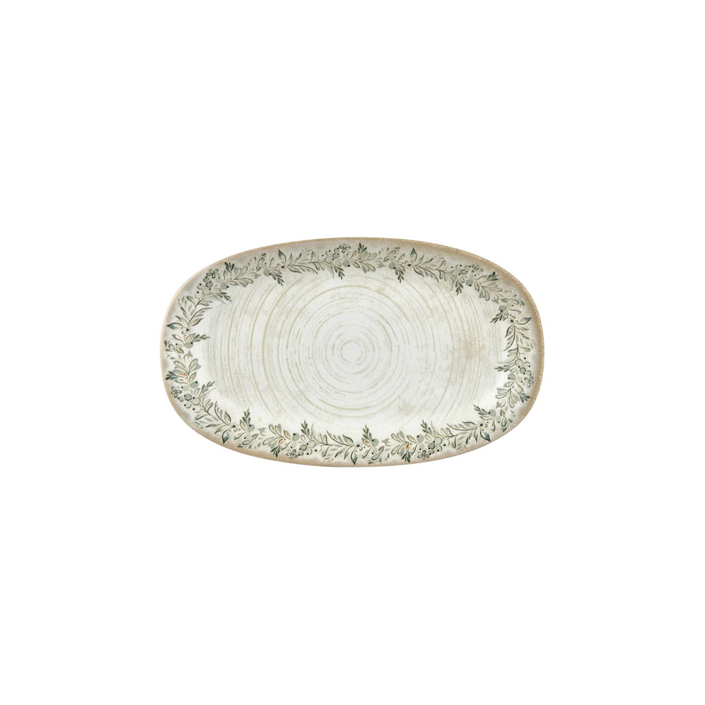 Oliva 11.5" x 7" x h:0" Oval Green Vitrified Platter