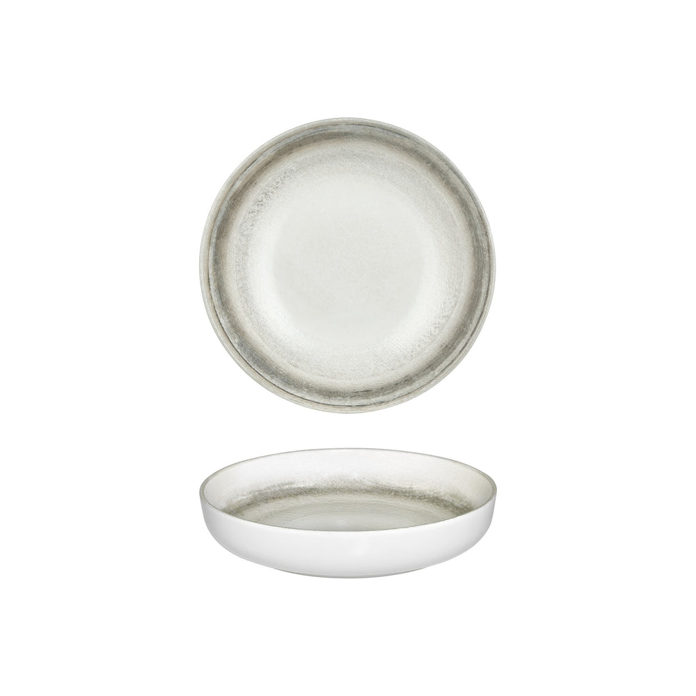 Ephyra dia.9" h:0" 42 oz. Round Gray Vitrified Deep Plate