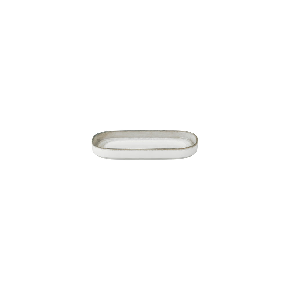Ephyra 7.75" x 3.75" x h:0" Oval Gray Vitrified Platter