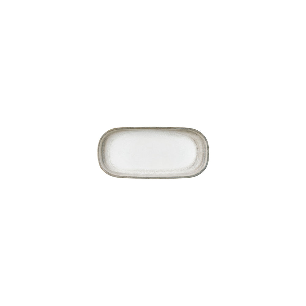 Ephyra 7.75" x 3.75" x h:0" Oval Gray Vitrified Platter
