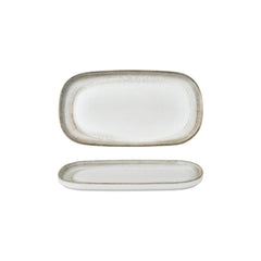 Ephyra 11.75" x 6.25" x h:0" Oval Gray Vitrified Platter