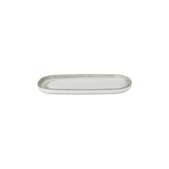 Ephyra 11.75" x 6.25" x h:0" Oval Gray Vitrified Platter