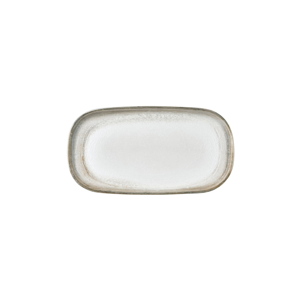 Ephyra 11.75" x 6.25" x h:0" Oval Gray Vitrified Platter