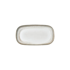 Ephyra 11.75" x 6.25" x h:0" Oval Gray Vitrified Platter