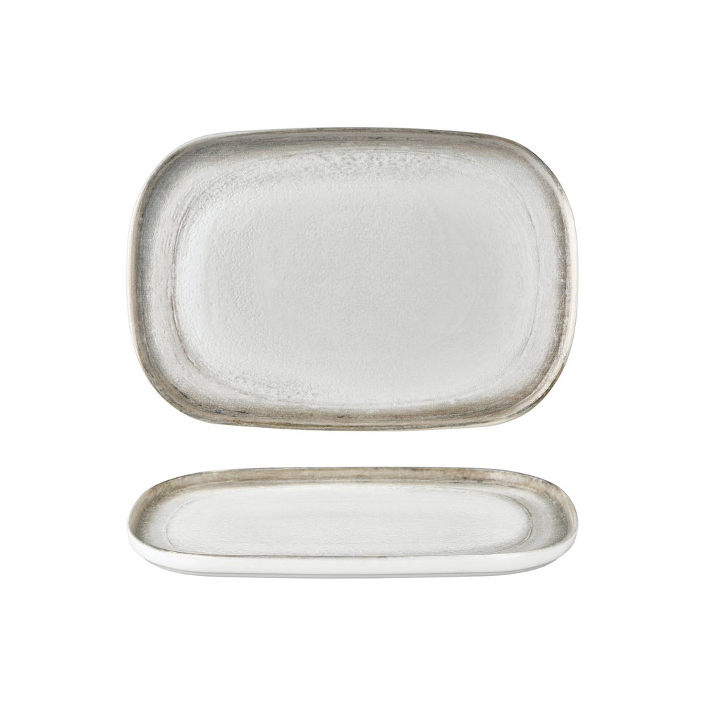 Ephyra 13.5" x 9" x h:0" Oval Gray Vitrified Platter
