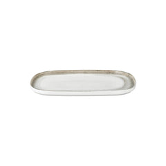 Ephyra 13.5" x 9" x h:0" Oval Gray Vitrified Platter