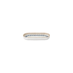 Kario 7.75" x 3.75" x h:0" Oval Blue Vitrified Platter