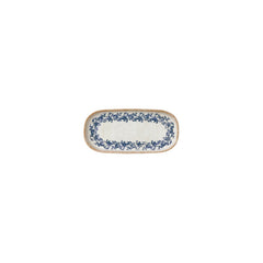 Kario 7.75" x 3.75" x h:0" Oval Blue Vitrified Platter