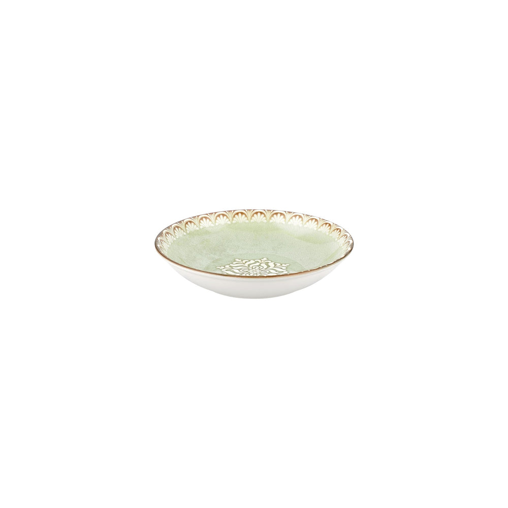 Rome dia.8.25" h:0" 27 oz. Round Green Vitrified Deep Plate