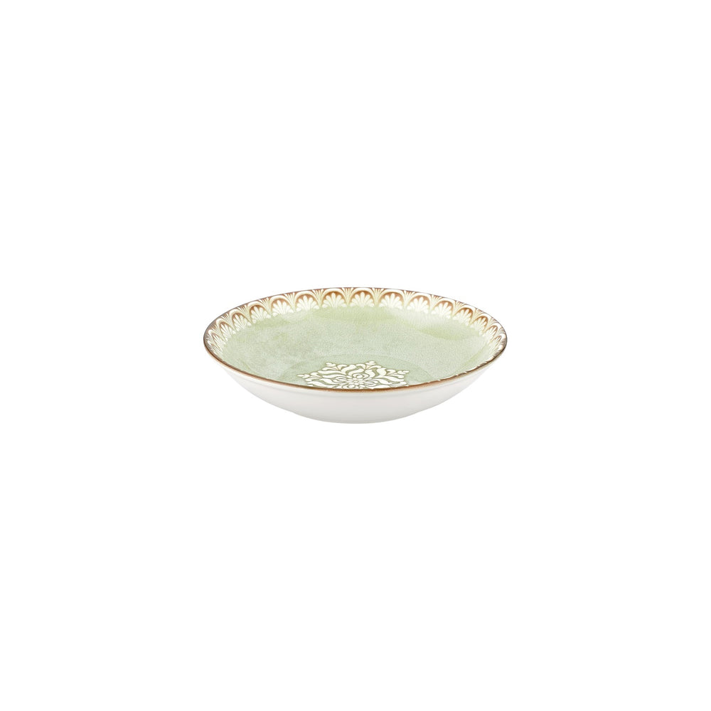 Rome dia.9" h:0" 34 oz. Round Green Vitrified Deep Plate