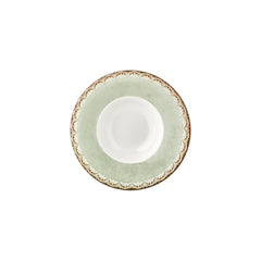 Rome dia.9.75" h:0" 14 oz. Round Green Vitrified Deep Plate