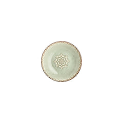 Rome dia.4.25" h:0" 3 oz. Round Green Vitrified Deep Plate