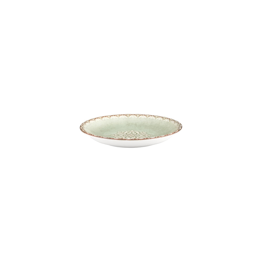 Rome dia.8.25" h:0" 17 oz. Round Green Vitrified Deep Plate