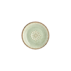Rome dia.8.25" h:0" 17 oz. Round Green Vitrified Deep Plate