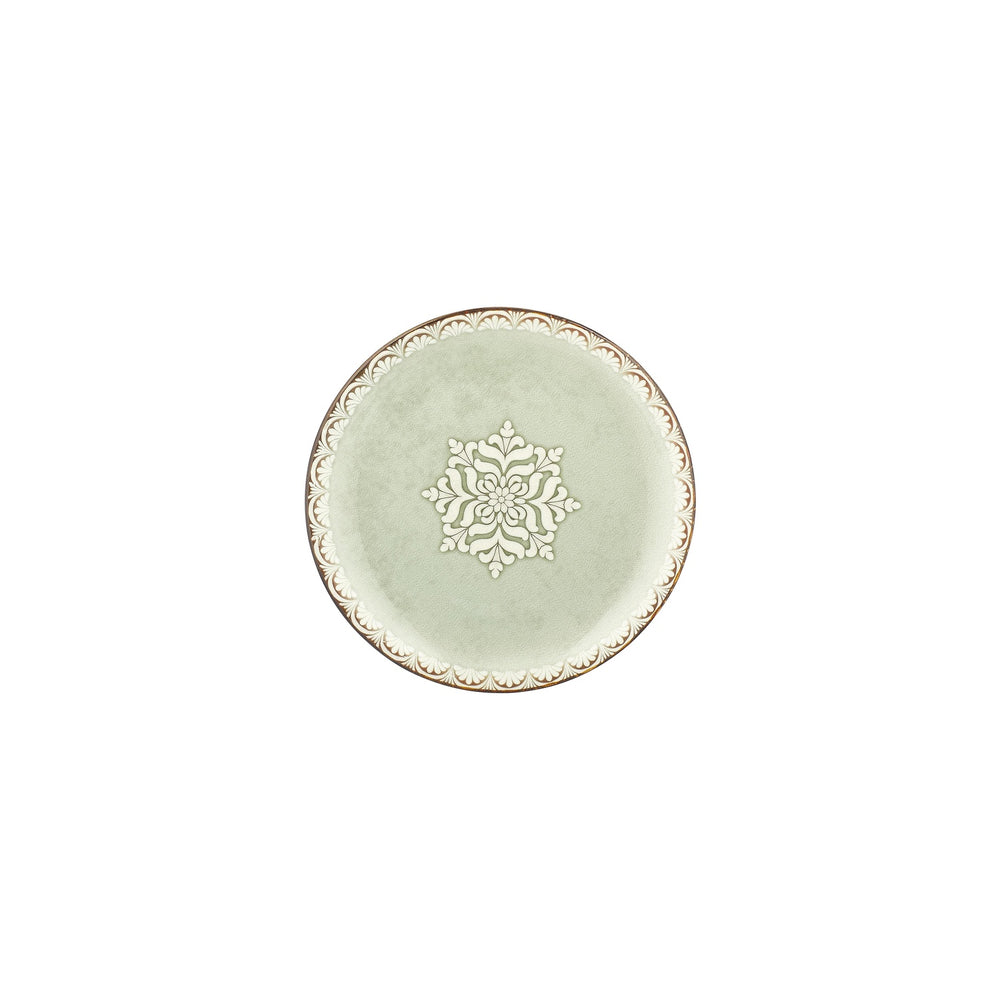 Rome dia.8.25" Round Green Vitrified Plate
