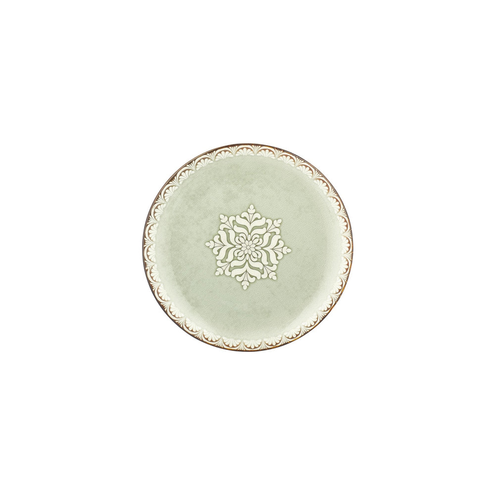 Rome dia.9" Round Green Vitrified Plate