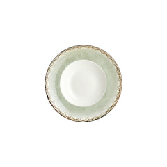 Rome dia.9.75" h:0" 14 oz. Round Green Vitrified Deep Plate