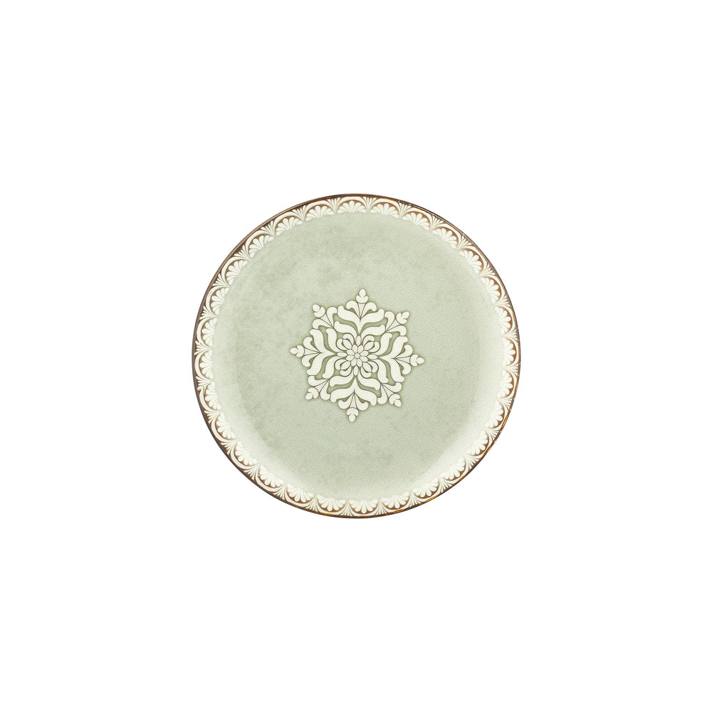 Rome dia.9.75" Round Green Vitrified Plate