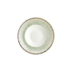 Rome dia.10.75" h:0" 17 oz. Round Green Vitrified Deep Plate