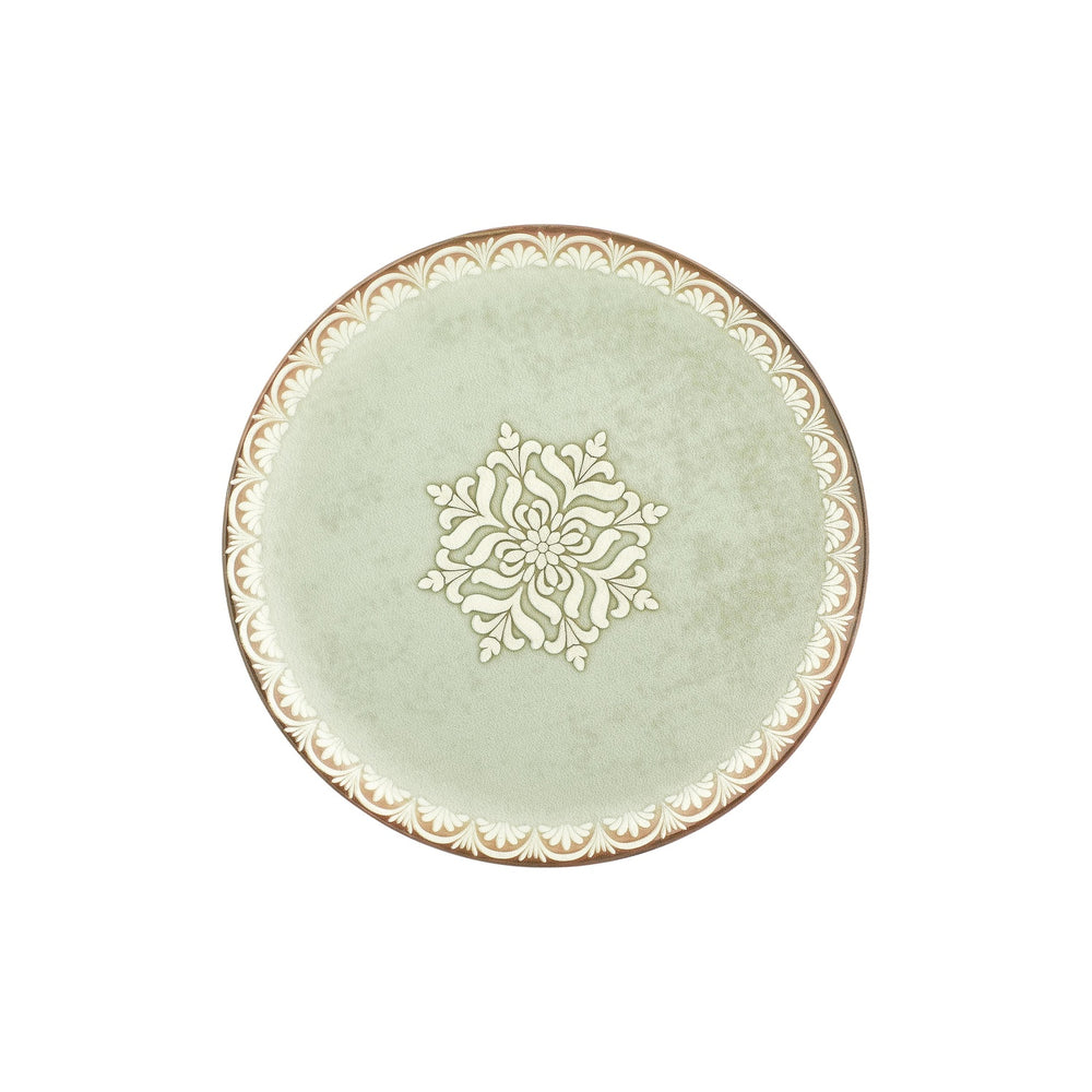 Rome dia.12.5" x 12.5" Round Green Vitrified Pizza Plate