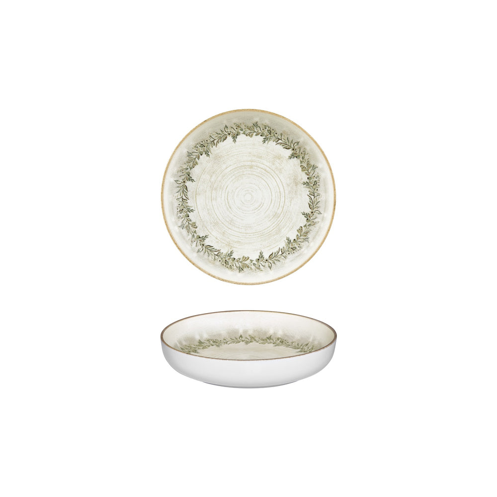 Oliva dia.7.5" h:0" 24 oz. Round Green Vitrified Deep Plate