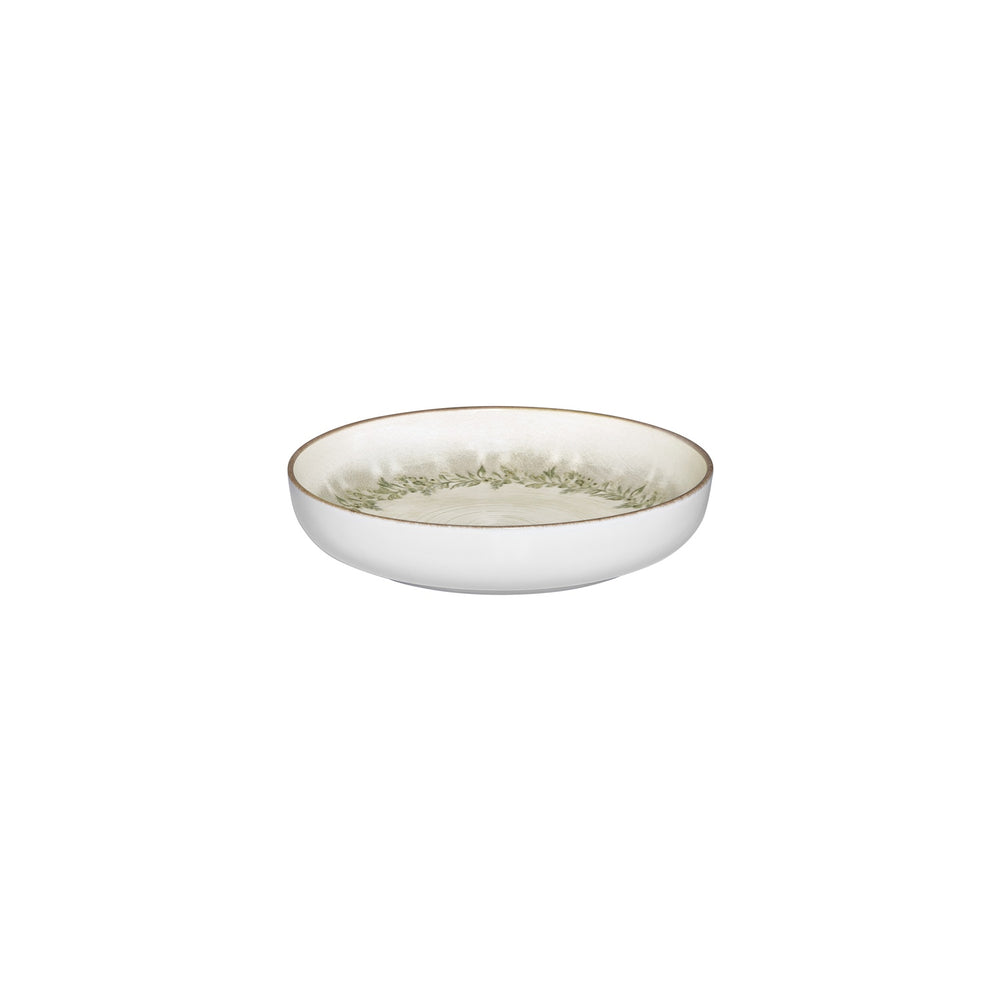 Oliva dia.9" h:0" 42 oz. Round Green Vitrified Deep Plate