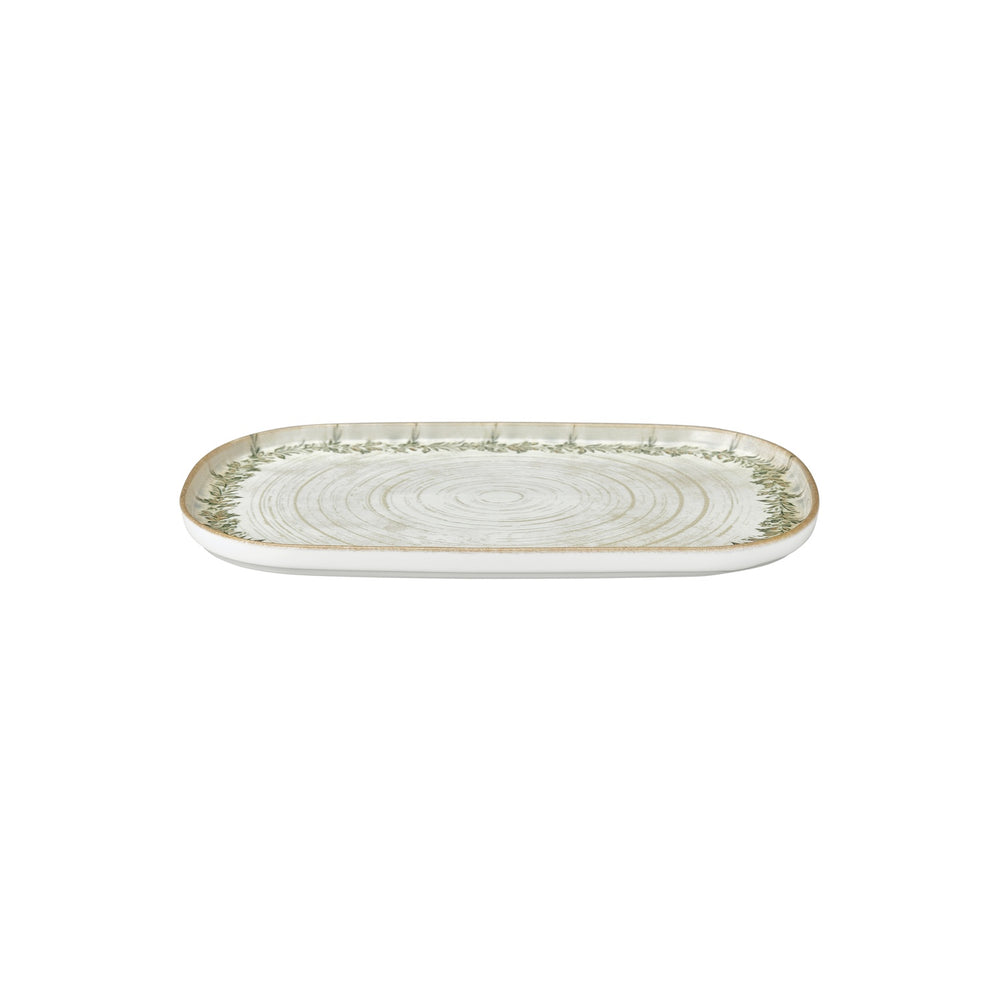 Oliva 13.5" x 9" x h:0" Oval Green Vitrified Platter