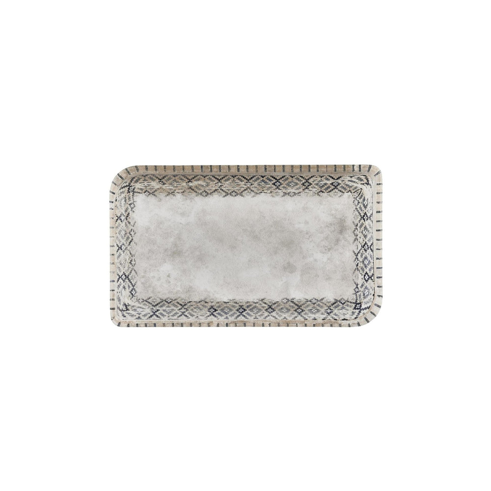 Zafira 11.75" x 7" x h:0" Rectangular Beige Vitrified Platter