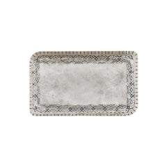 Zafira 14.25" x 6.5" x h:0" Rectangular Beige Vitrified Platter