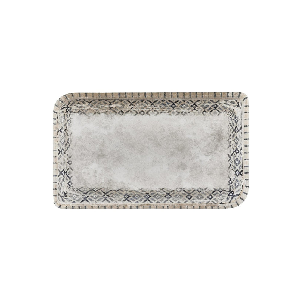 Zafira 14.25" x 6.5" x h:0" Rectangular Beige Vitrified Platter