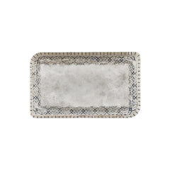 Zafira 14.25" x 6.5" x h:0" Rectangular Beige Vitrified Platter