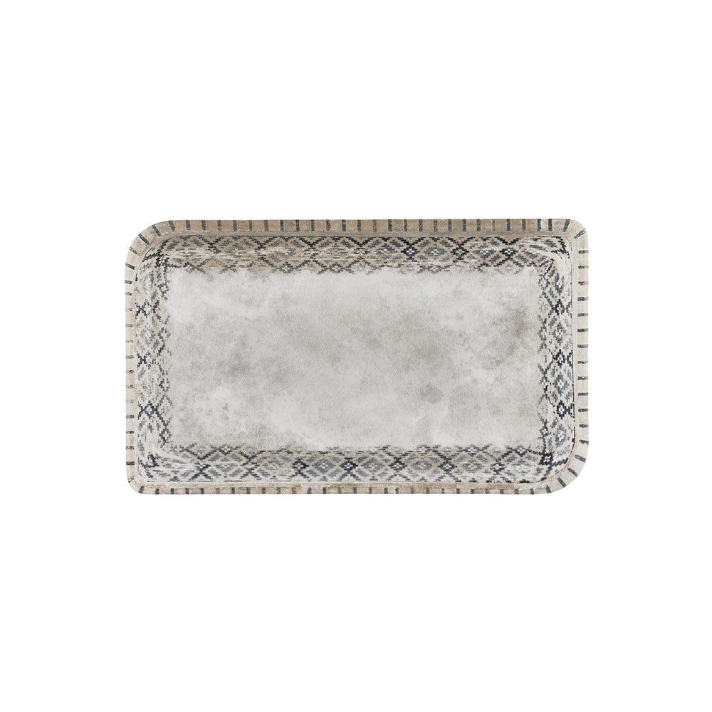 Zafira 14.25" x 8.25" x h:0" Rectangular Beige Vitrified Platter