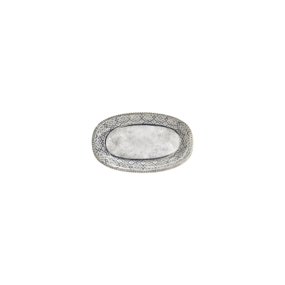 Zafira 7.5" x 4.25" x h:0" Oval Beige Vitrified Platter