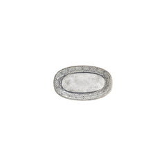 Zafira 7.5" x 4.25" x h:0" Oval Beige Vitrified Platter