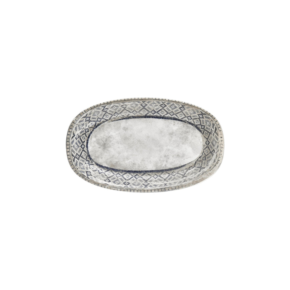 Zafira 11.5" x 7" x h:0" Oval Beige Vitrified Platter