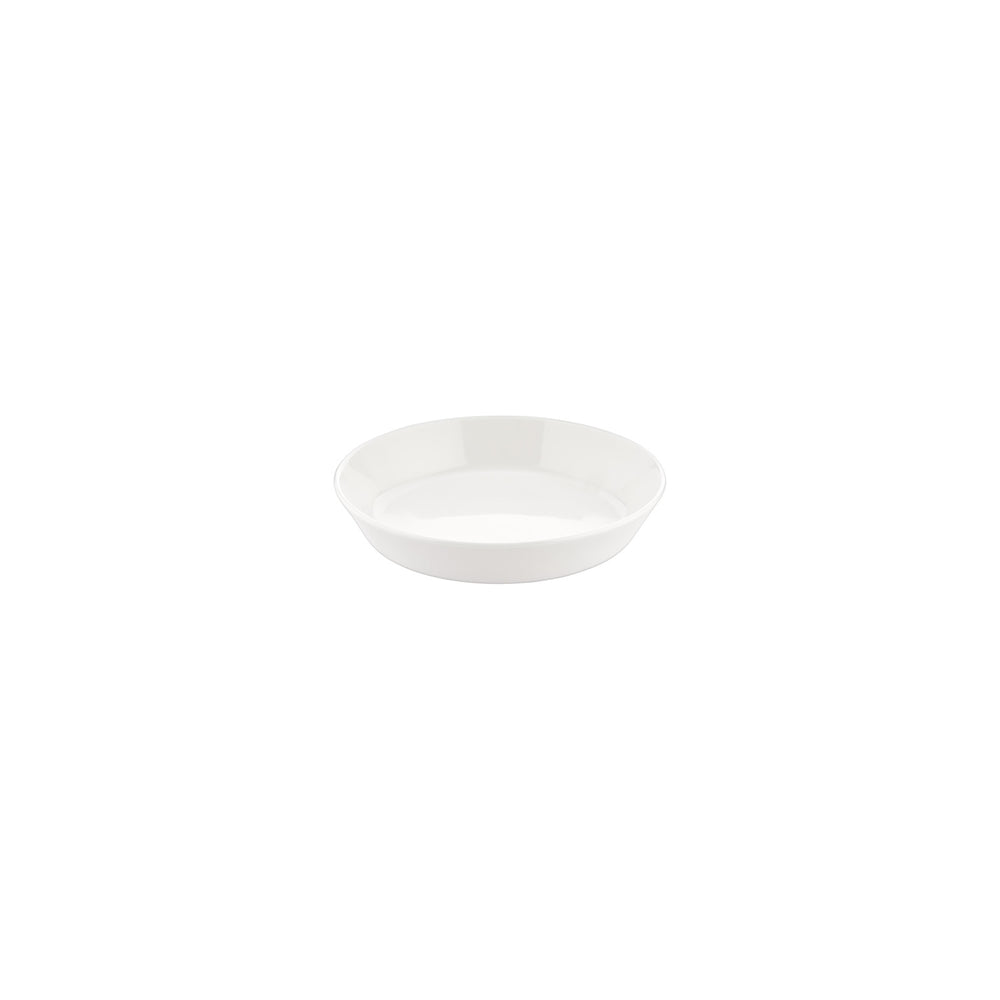 Smooth White dia.5.75" h:0" 9 oz. Round Warm White Vitrified Deep Plate
