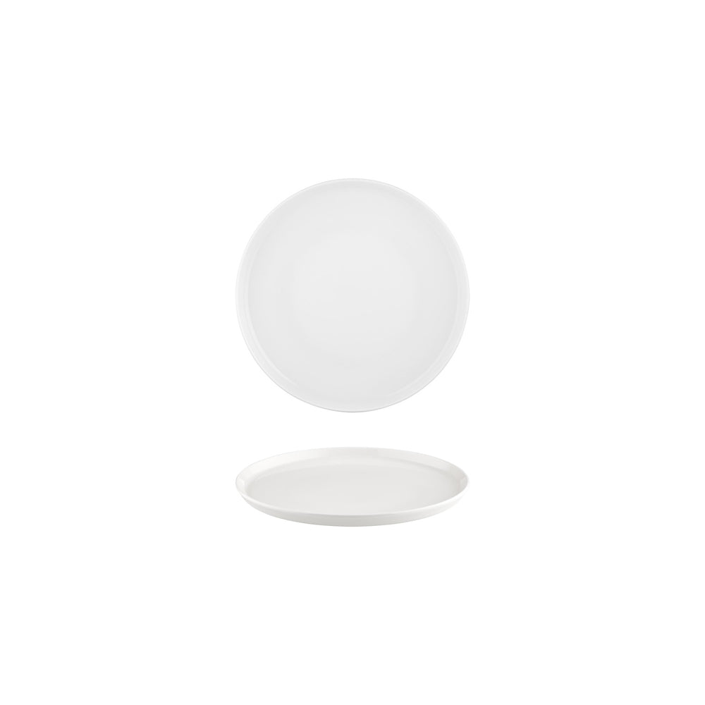 Smooth White dia.6.25" Round Warm White Vitrified Plate