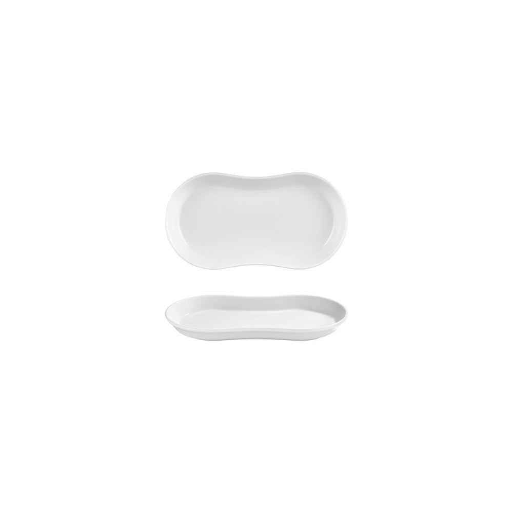Smooth White 7.5" x 4.25" x h:0" Oval Warm White Vitrified Platter